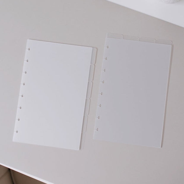 Blank Frosted Tab Dividers | Half Letter Discbound
