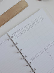 Month On 1 Page Planner Inserts | Original Collection