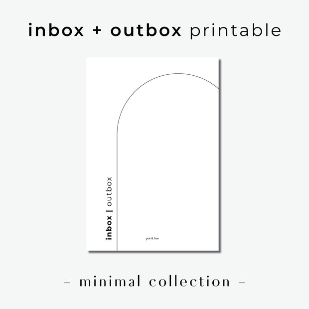 PRINTABLE // Inbox + Outbox Planner Dashboard // Minimal