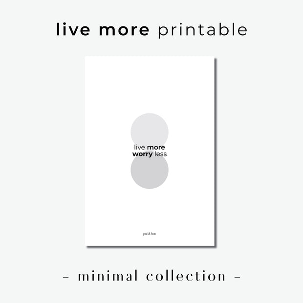 PRINTABLE // Live More Planner Dashboard // Minimal