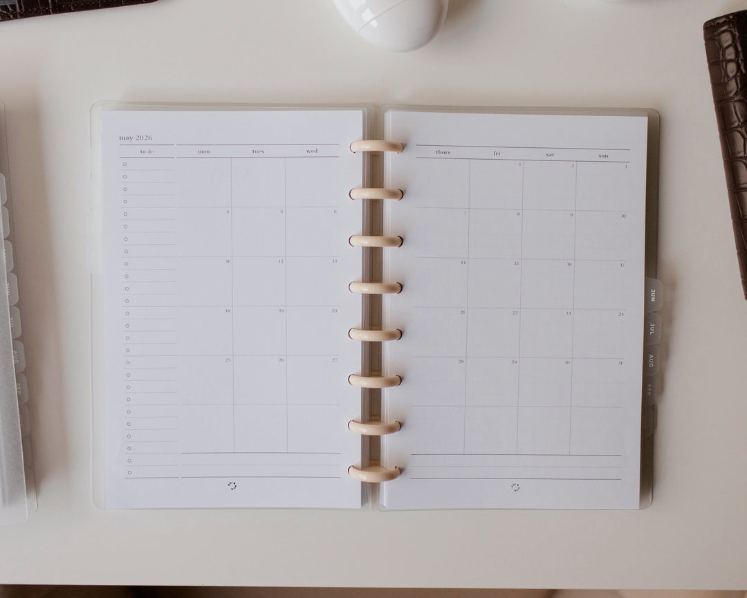 2026 Month On 2 Pages + Week On 2 Pages (Separate Months) Planner Inserts | Original Collection