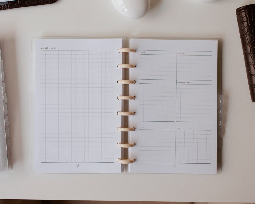 2026 Month On 2 Pages + Week On 2 Pages (Separate Months) Planner Inserts | Original Collection