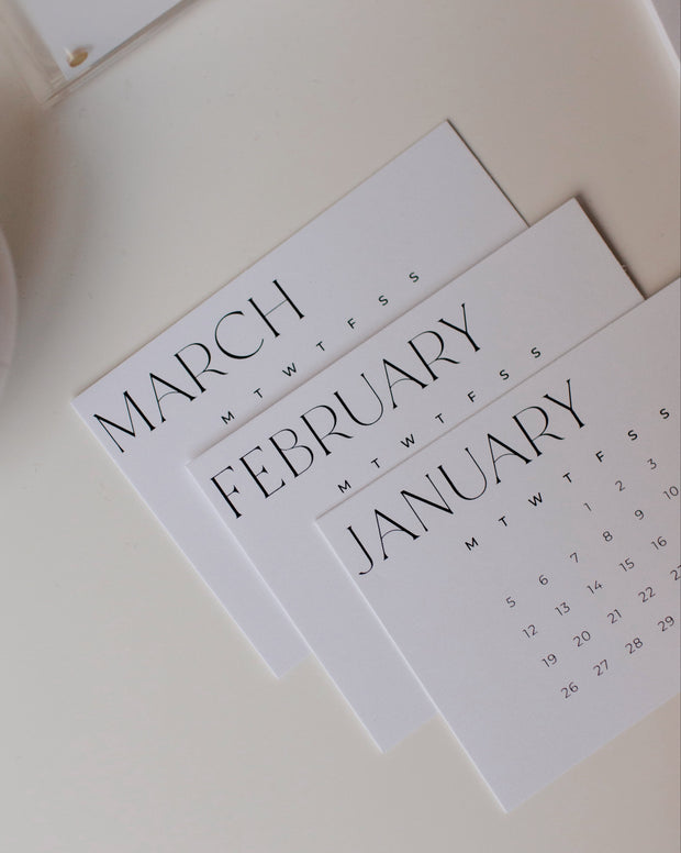 2026 Calendar Cards (Set of 12)
