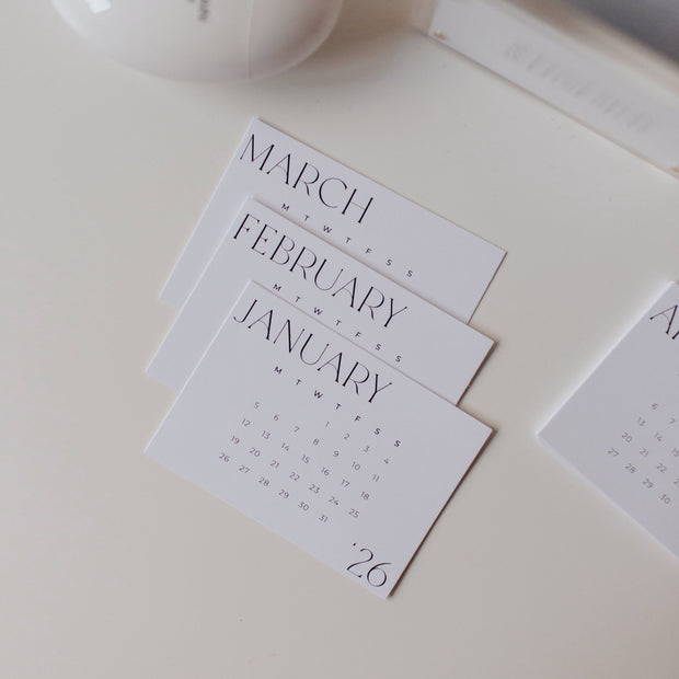 2026 Calendar Cards (Set of 12)