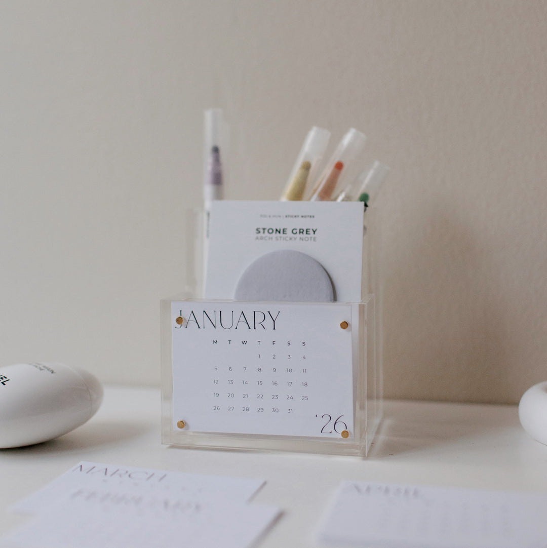 Acrylic Pen + Card Holder Organizer