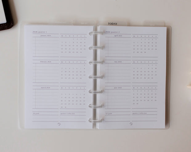 2026 Quarterly + Month On 2 Pages Planner Inserts | Original Collection