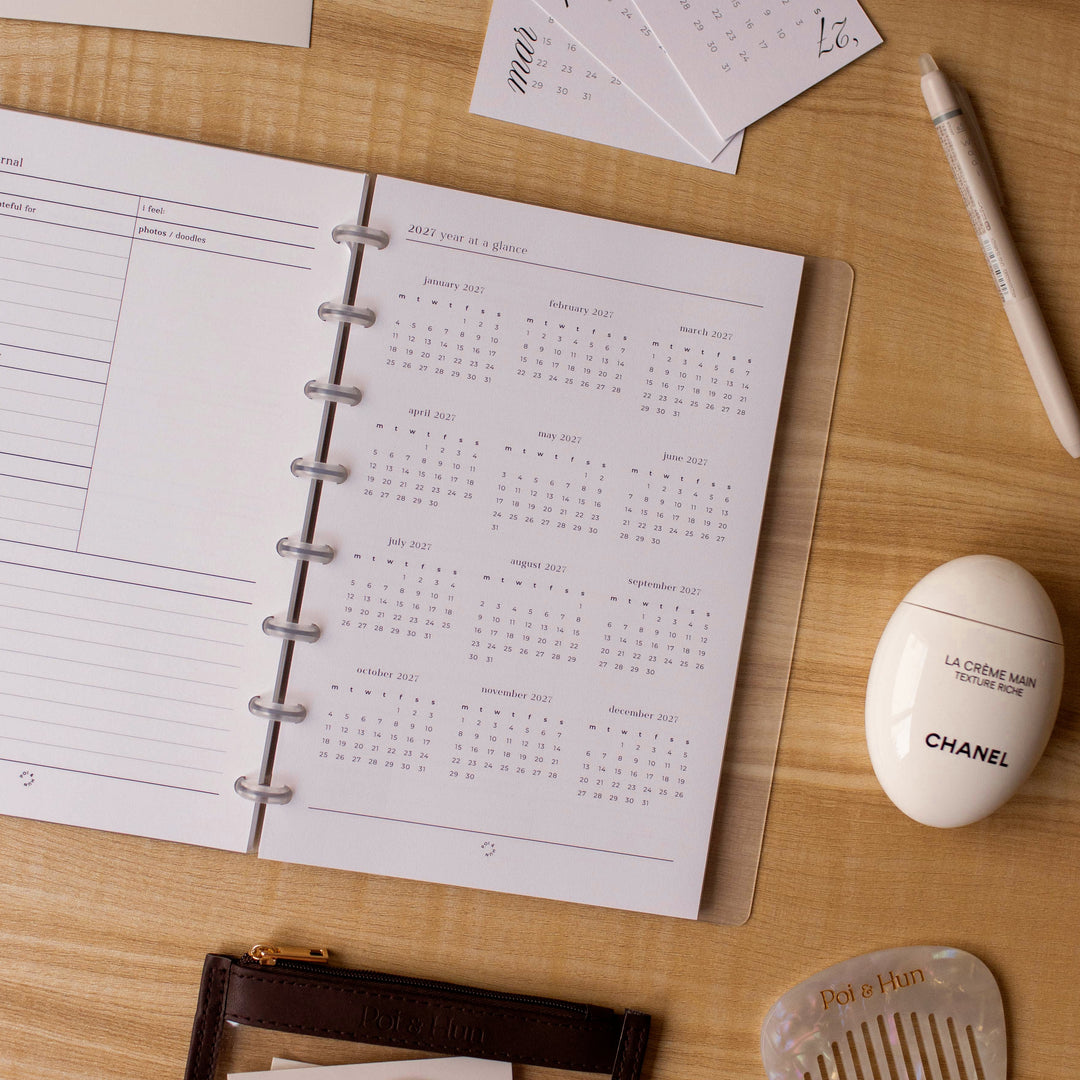 2027 Month On 1 Page Planner Inserts | Original Collection