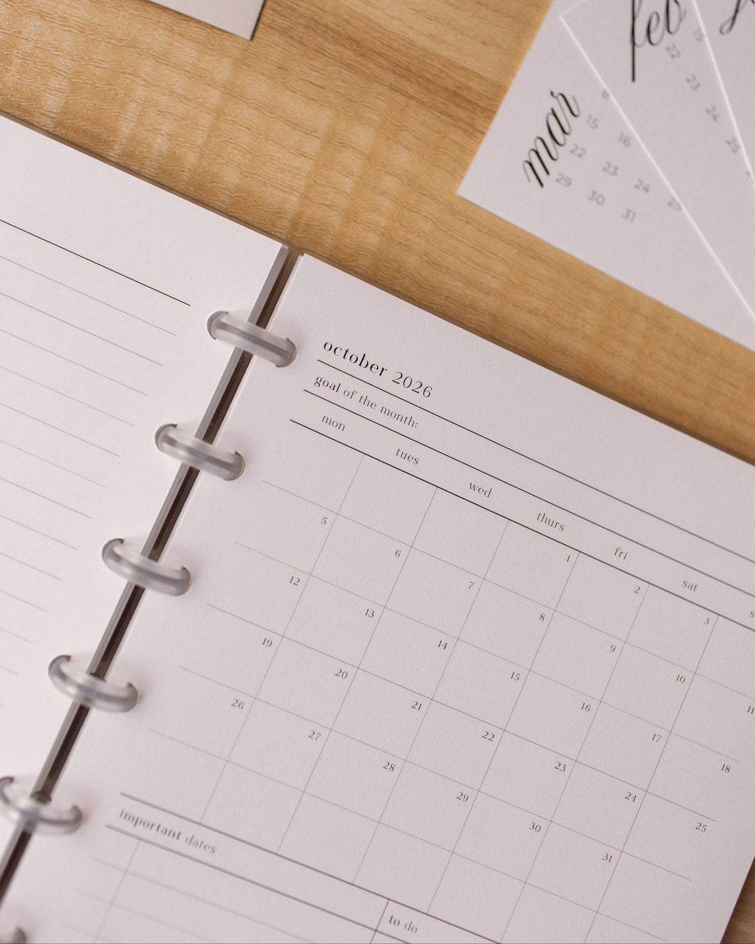 2027 Month On 1 Page Planner Inserts | Original Collection
