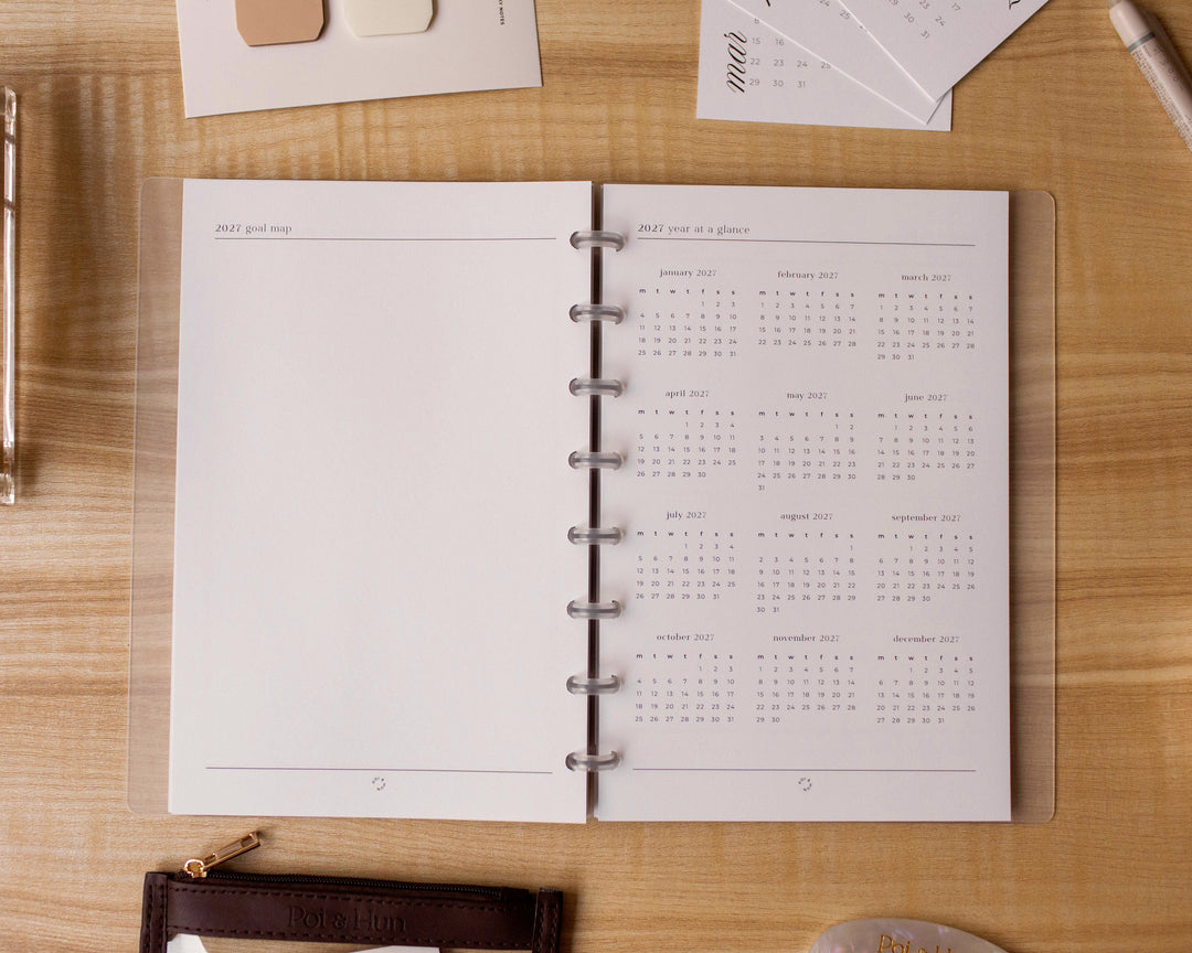 2027 Month On 2 Pages + Weekly Vertical (Week On 2 Pages) Planner Inserts | Separate Months