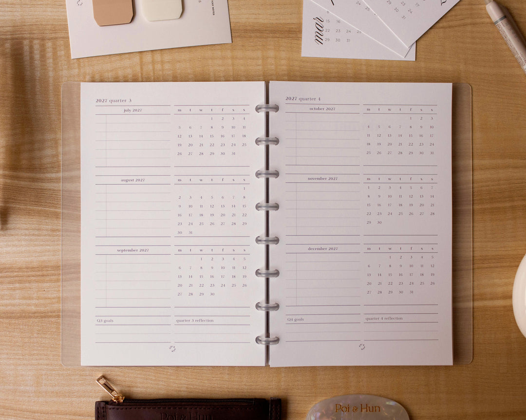2027 Month On 2 Pages + Weekly Vertical (Week On 2 Pages) Planner Inserts | Separate Months