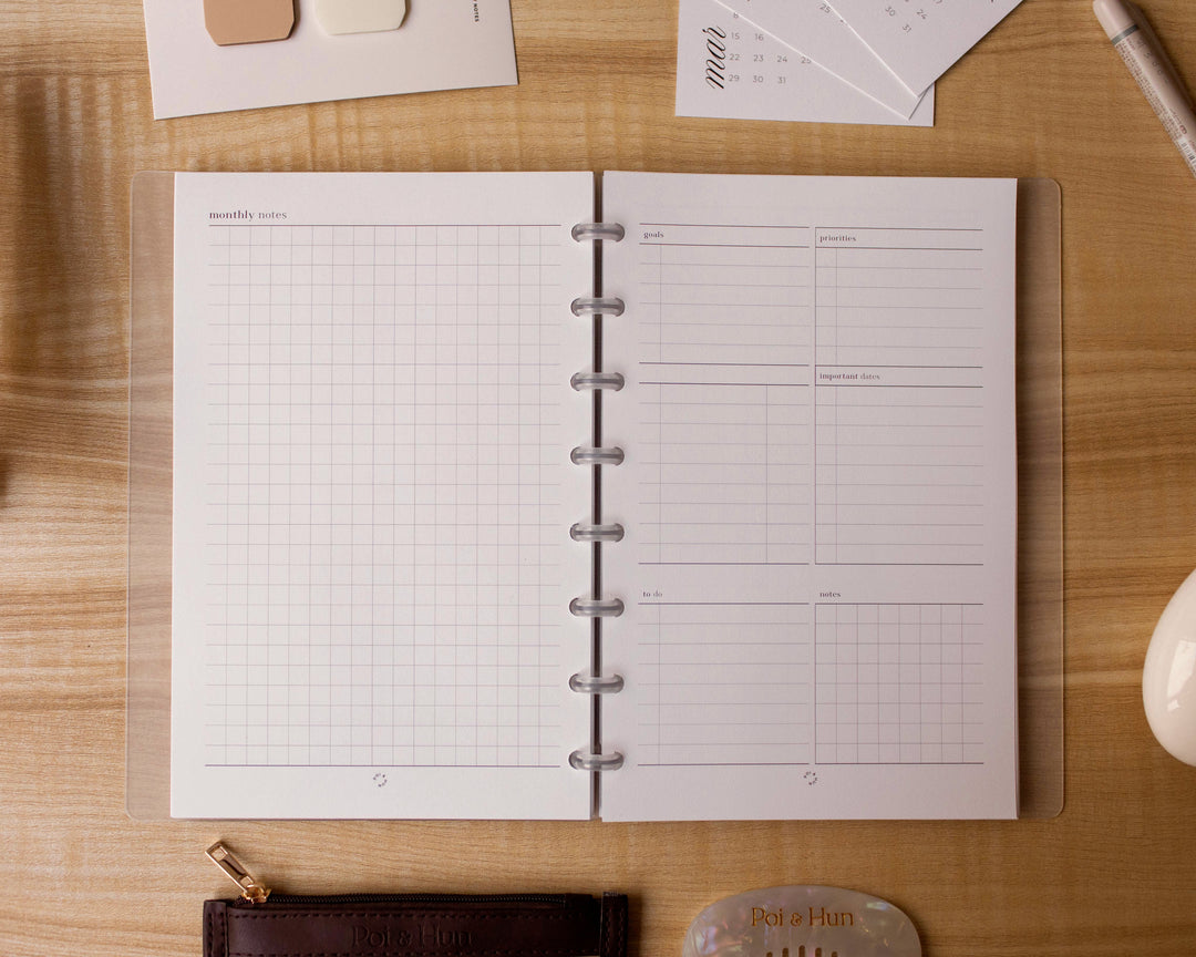 2027 Month On 2 Pages + Weekly Horizontal (Week On 2 Pages) Planner Inserts | Separate Months