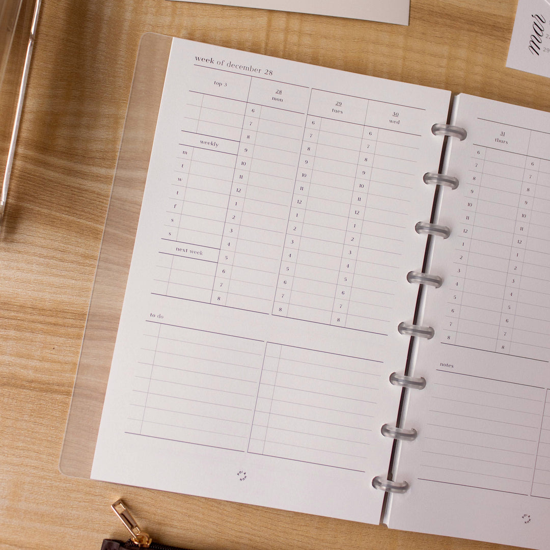 2027 Month On 2 Pages + Weekly Vertical (Week On 2 Pages) Planner Inserts | Separate Months