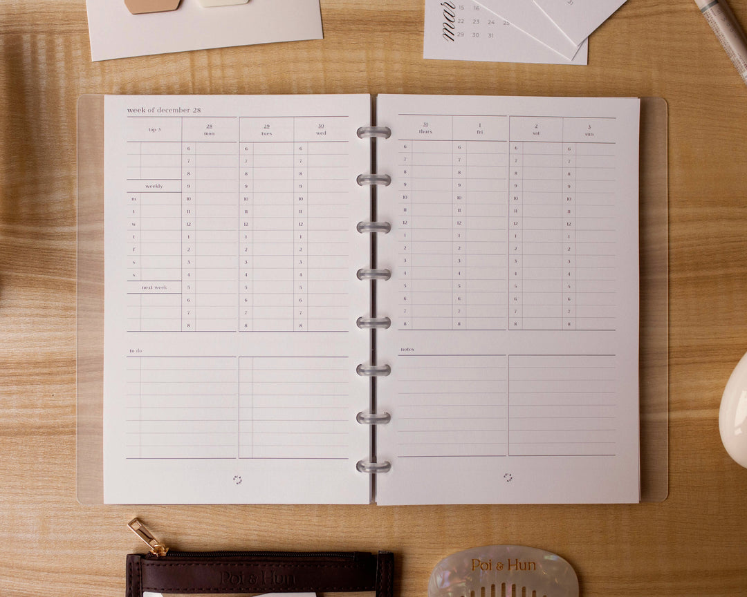 2027 Month On 2 Pages + Weekly Vertical (Week On 2 Pages) Planner Inserts | Separate Months