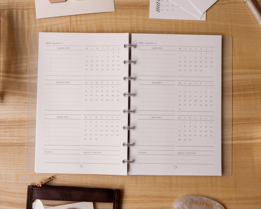2027 Quarterly + Month On 2 Pages Planner Inserts | Original Collection