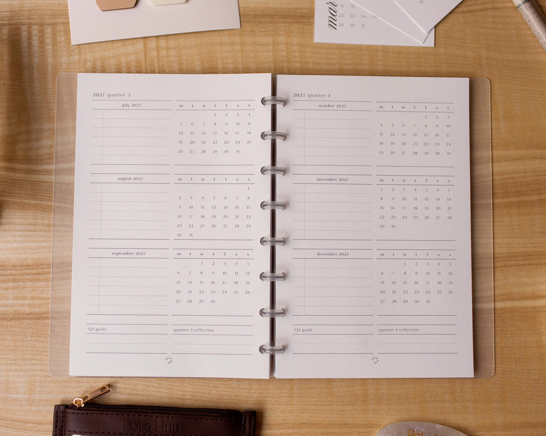 2027 Quarterly + Month On 2 Pages Planner Inserts | Original Collection