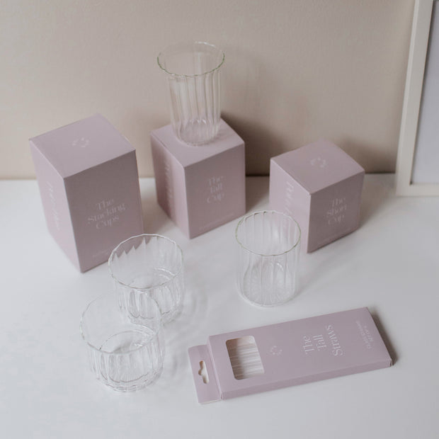 The Stacking Glass Cups (Set of 2) | Fluted Collection