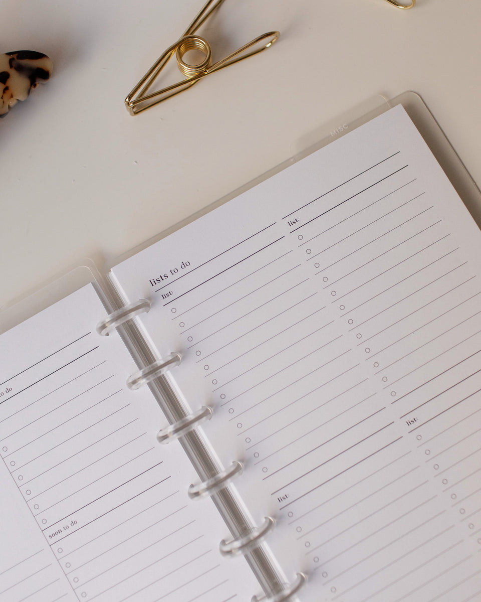 Column Planner List (4 Column) Planner Inserts | Original Collection – Poi & Hun