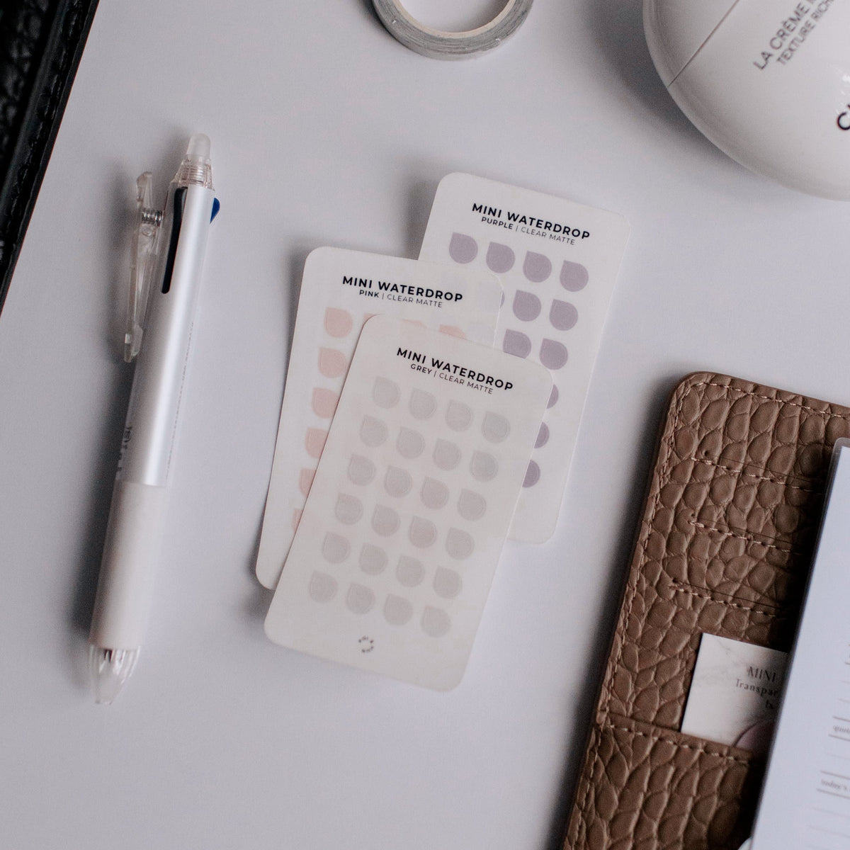 Mini Waterdrop Stickers (Set of 2) | Clear Matte – Poi & Hun
