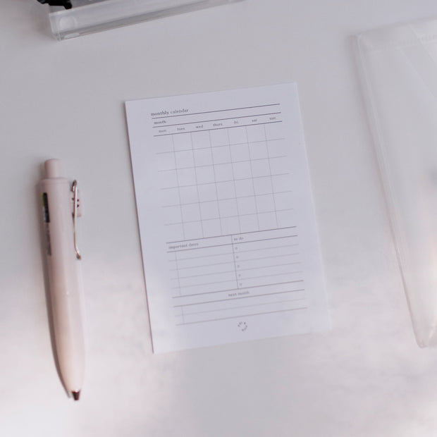 Month On 1 Page Planner Insert | Passport Notebook