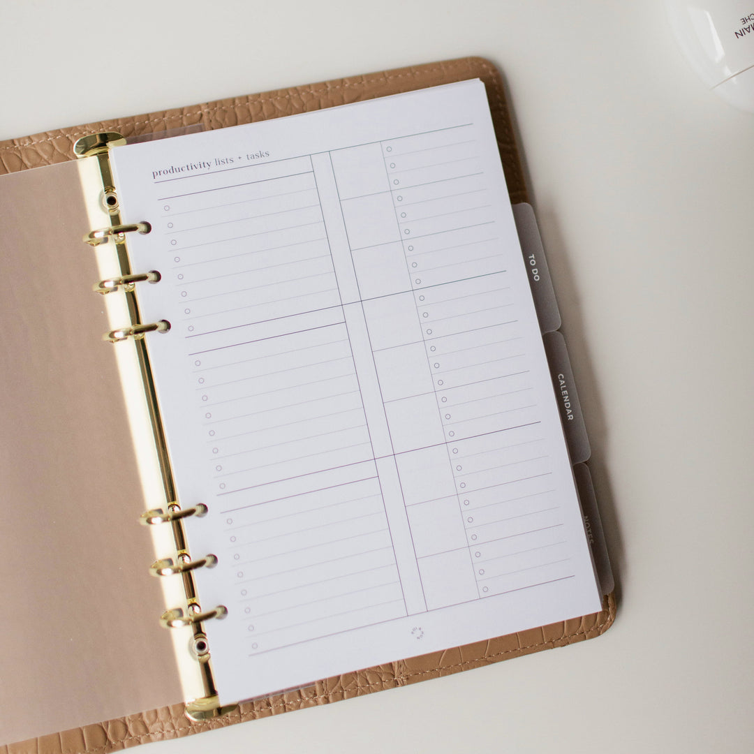 Productivity List + Tasks Planner Inserts | Original Collection
