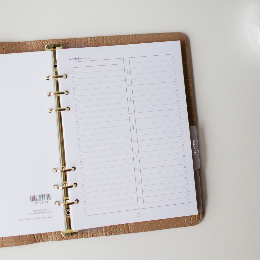 Weekday To Do (Week On 1 Page) Planner Inserts | Original Collection