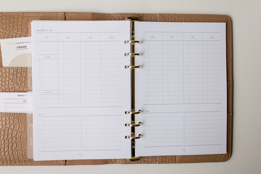 Weekly Vertical (Week On 2 Pages) Planner Inserts | Original Collection