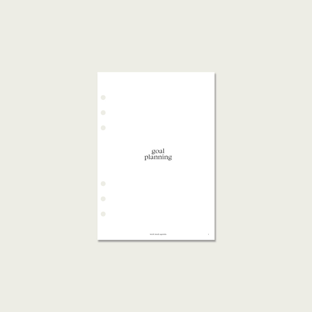 Goal Planning Planner Insert | A5 Rings