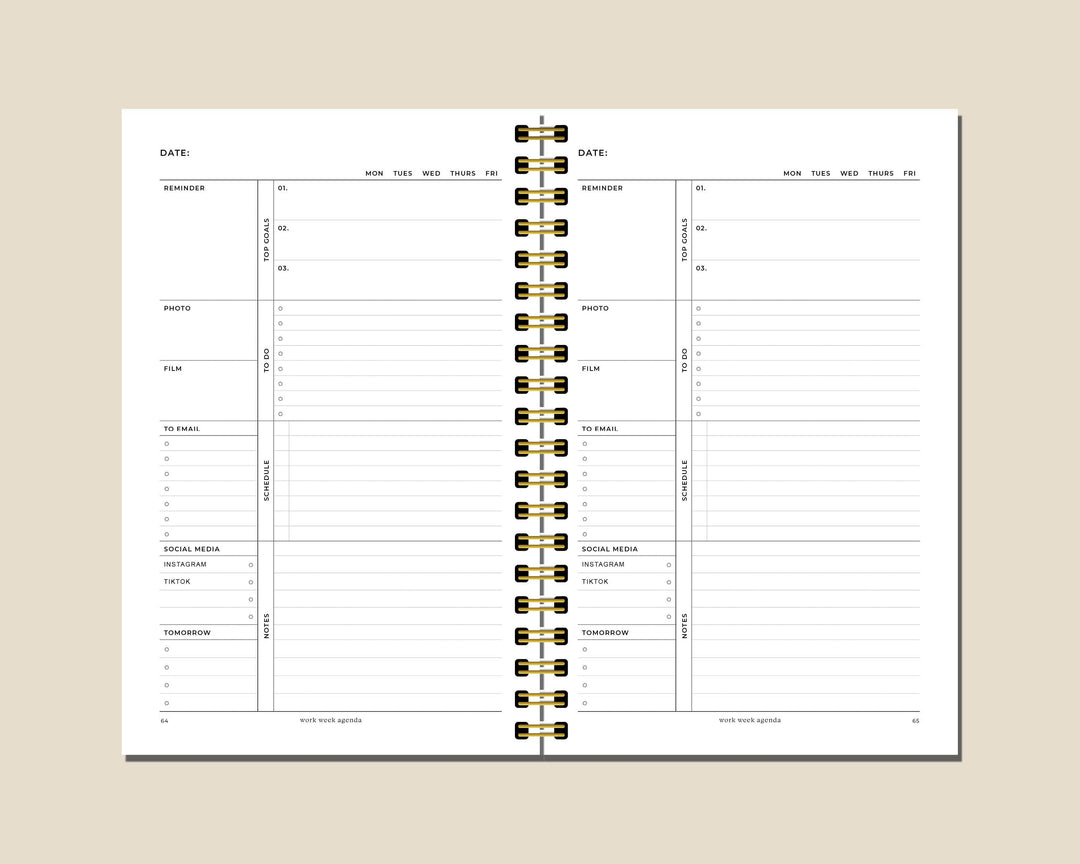 Undated Daily Planner | Content Planner