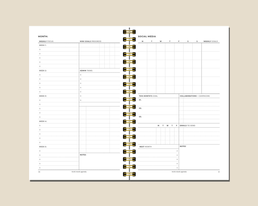 Undated Daily Planner | Content Planner