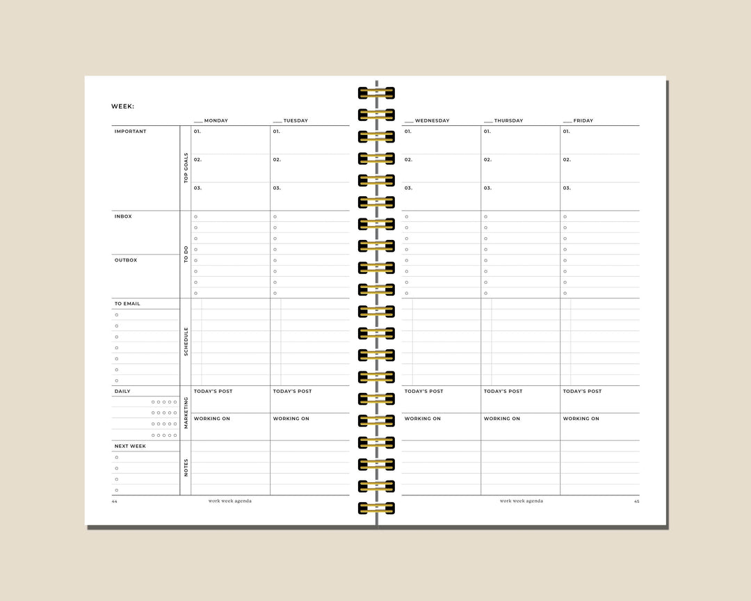 Undated Weekly Planner | Content Planner