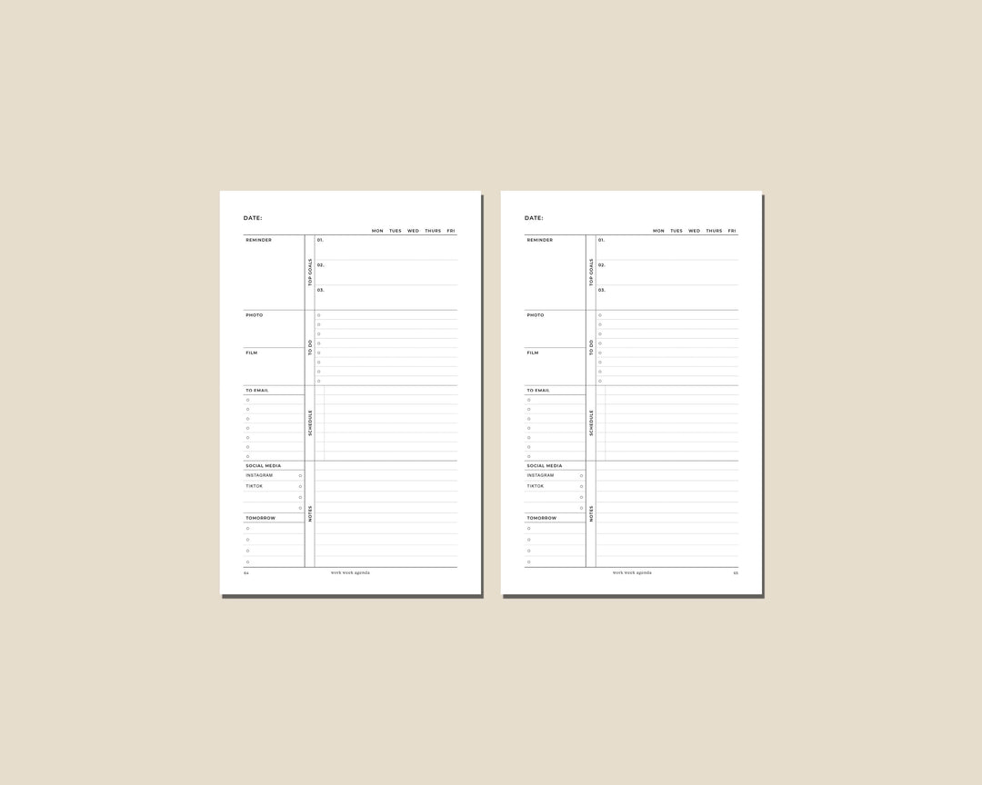 Undated Daily Planner | Discbound Inserts