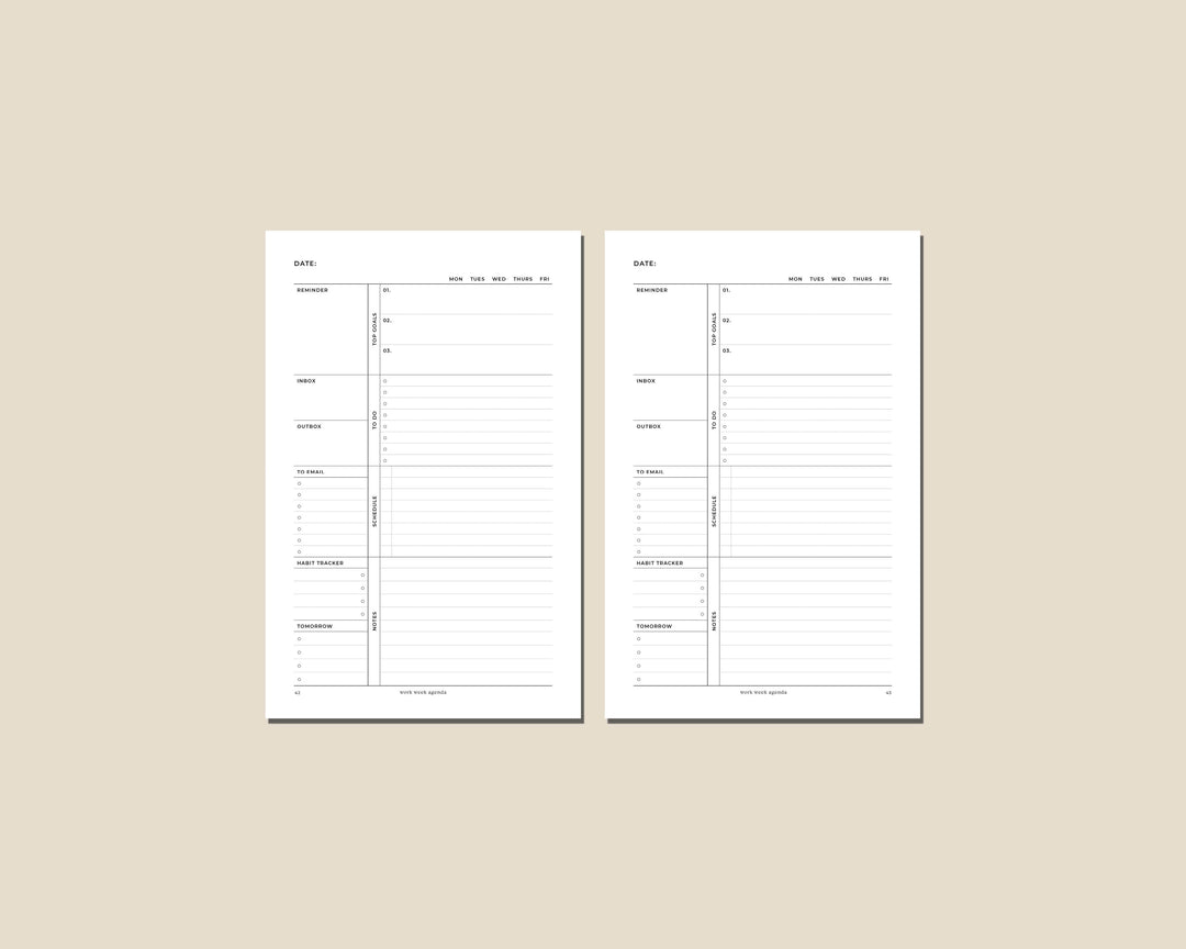 Undated Daily Planner | Discbound Inserts