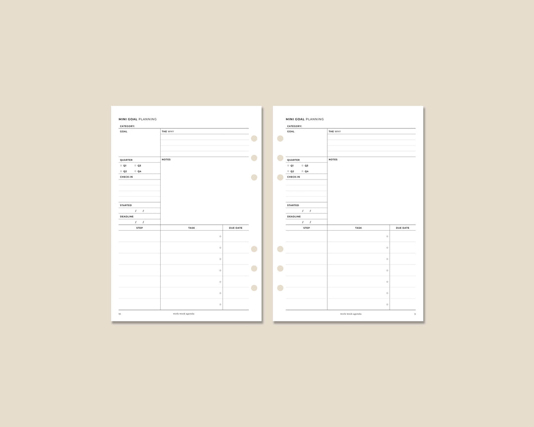 Goal Planning Planner Insert | A5 Rings