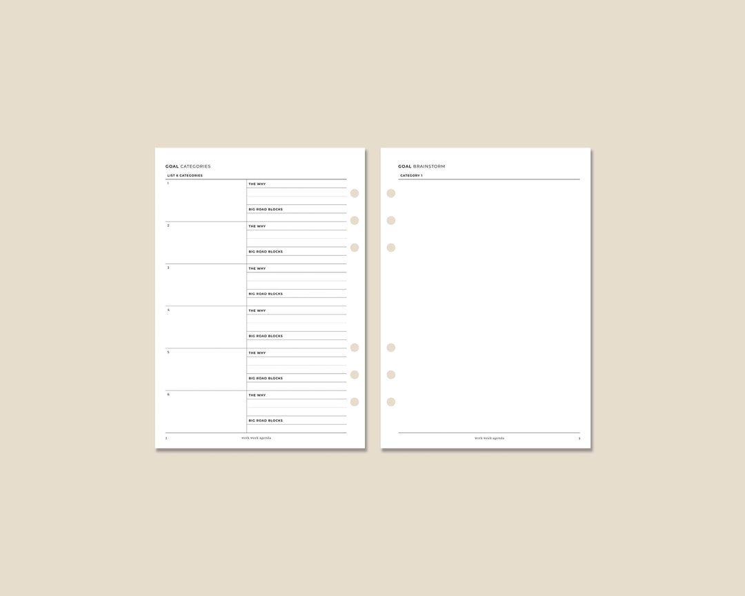 Goal Planning Planner Insert | A5 Rings