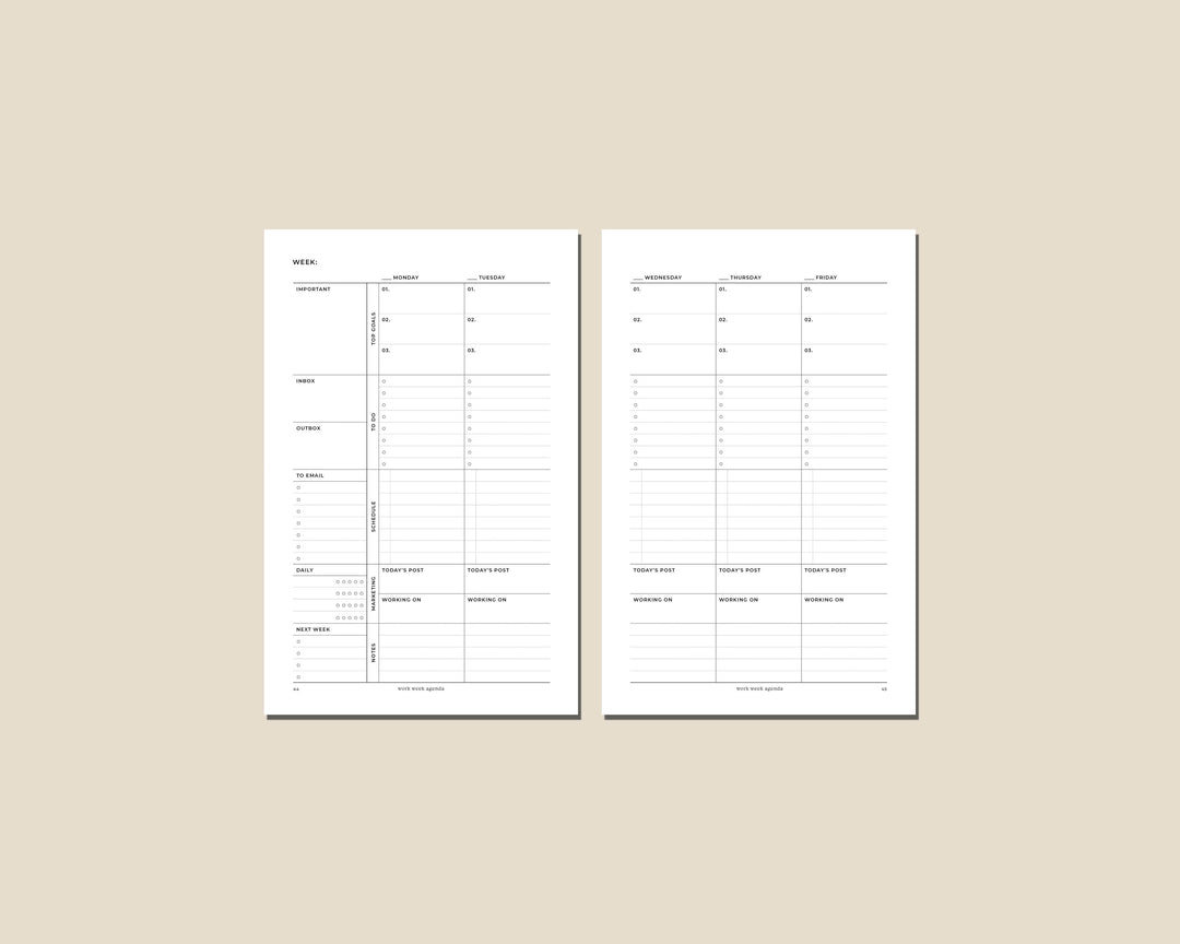 Undated Weekly Planner | Discbound Inserts