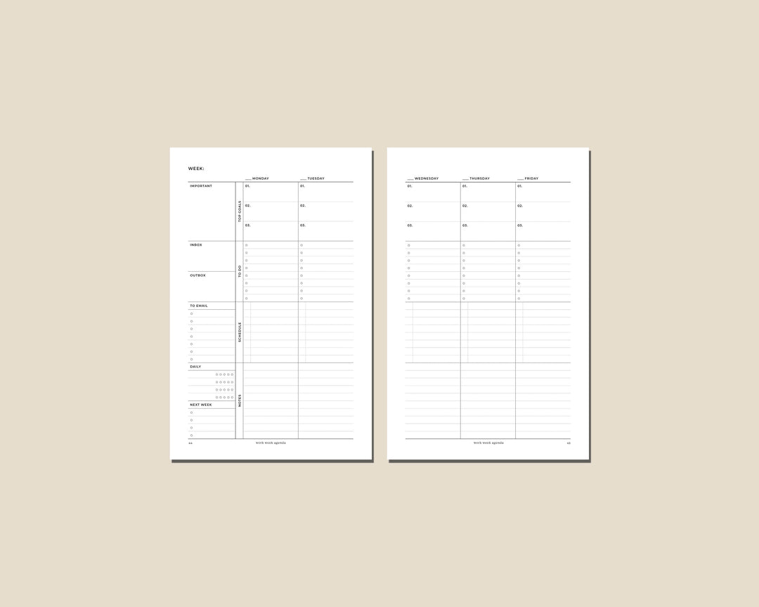 Undated Weekly Planner | Discbound Inserts