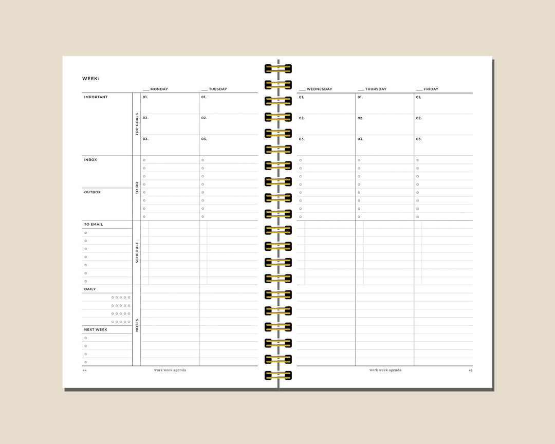 Undated Weekly Planner | Work Professional