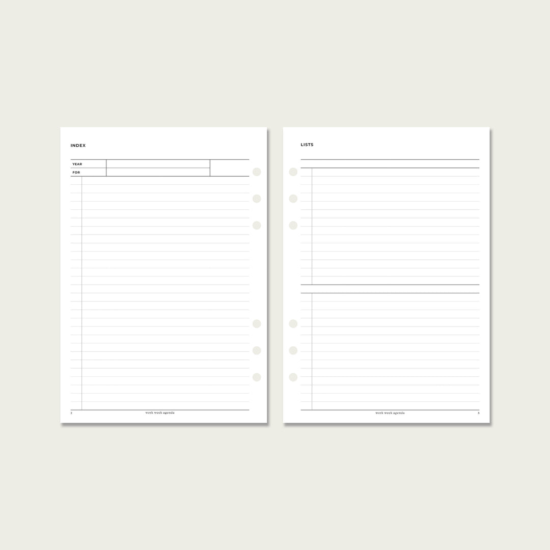 Lists Planner Insert | A5 Rings