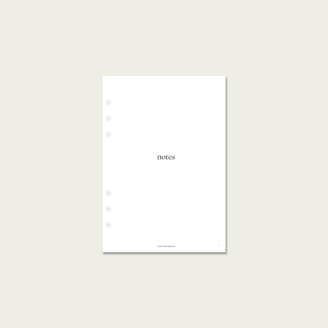 Notes Planner Insert | A5 Rings
