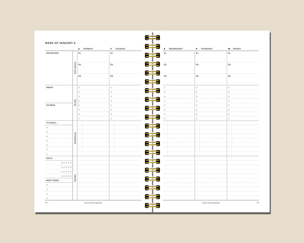 2025 Weekly Planner | Work Professional
