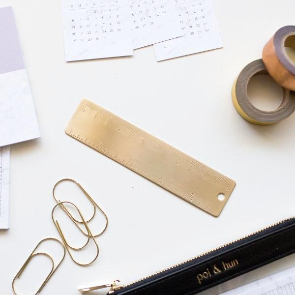 Gold Ruler Pen Gold Metal Ruler – Poi & Hun