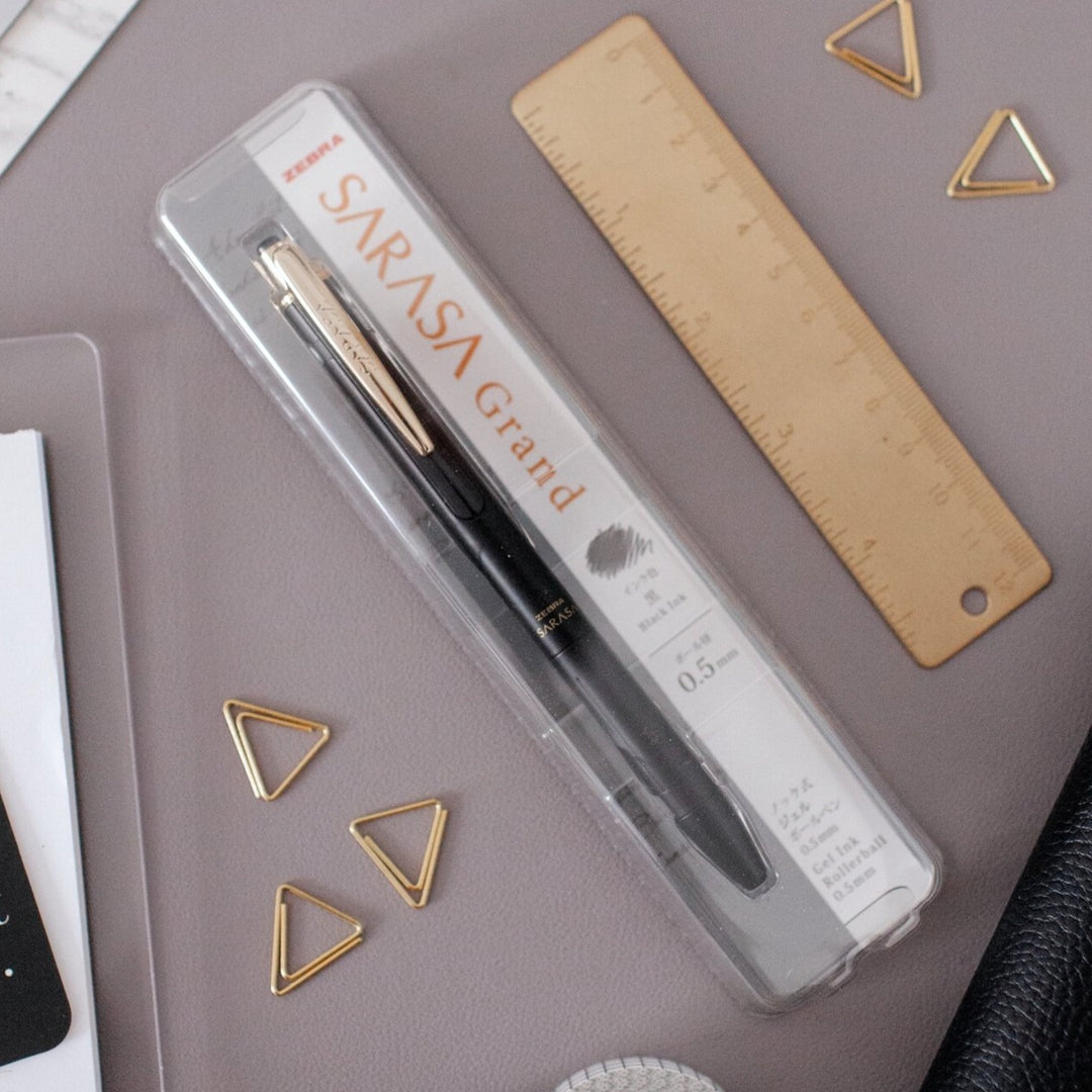 Zebra Sarasa Grande Vintage Gel Pen in Matte Black