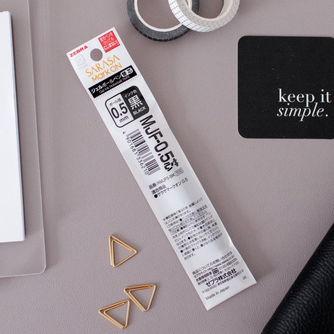 Zebra Sarasa Mark On Gel Pen Refill (0.5mm) in Black