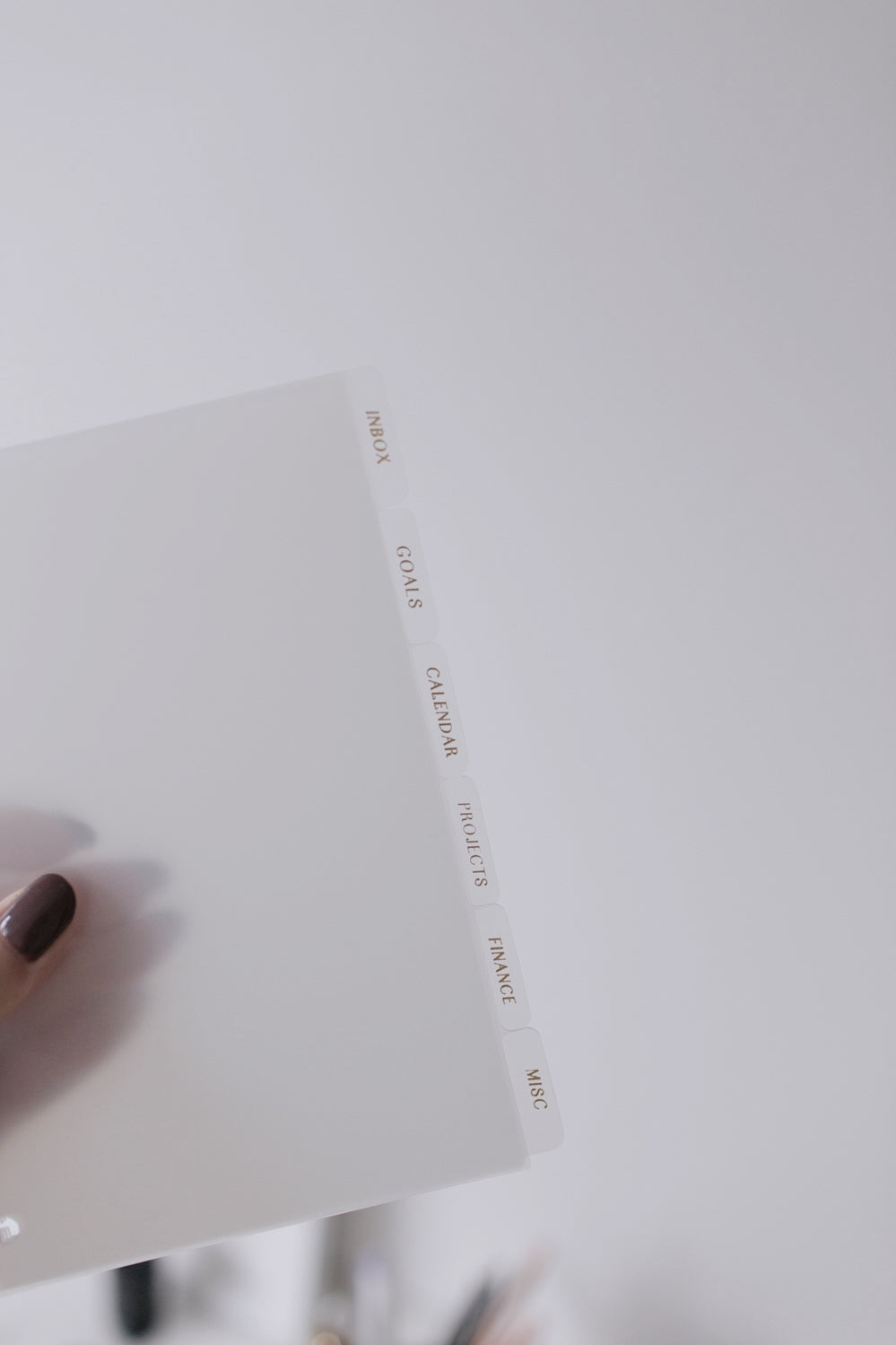 Essentials Text Frosted Tab Dividers // Half Letter Discbound