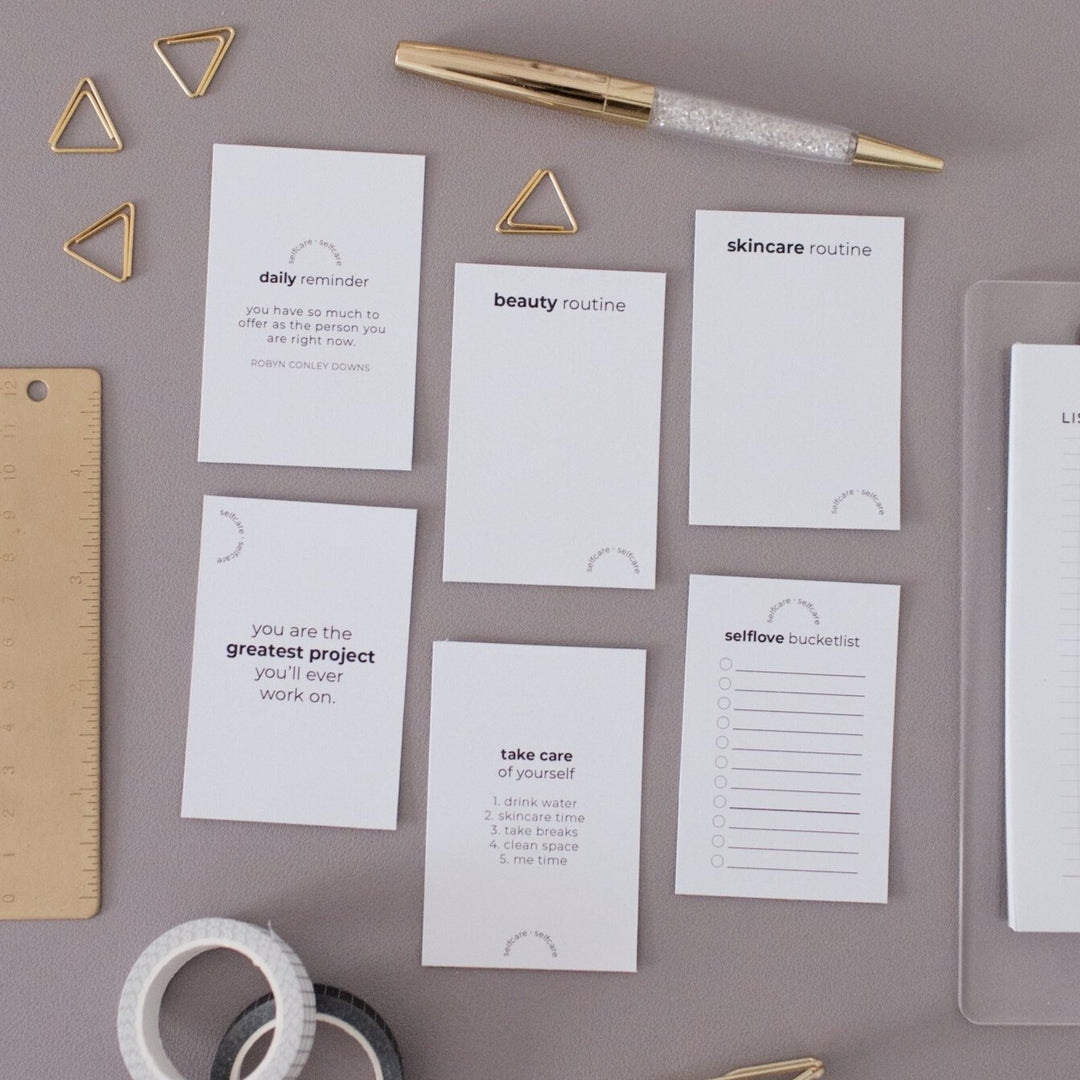 Selfcare + Beauty Journaling Card Set