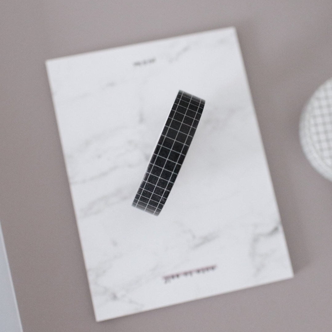 Slim Washi Tape - Black Grid