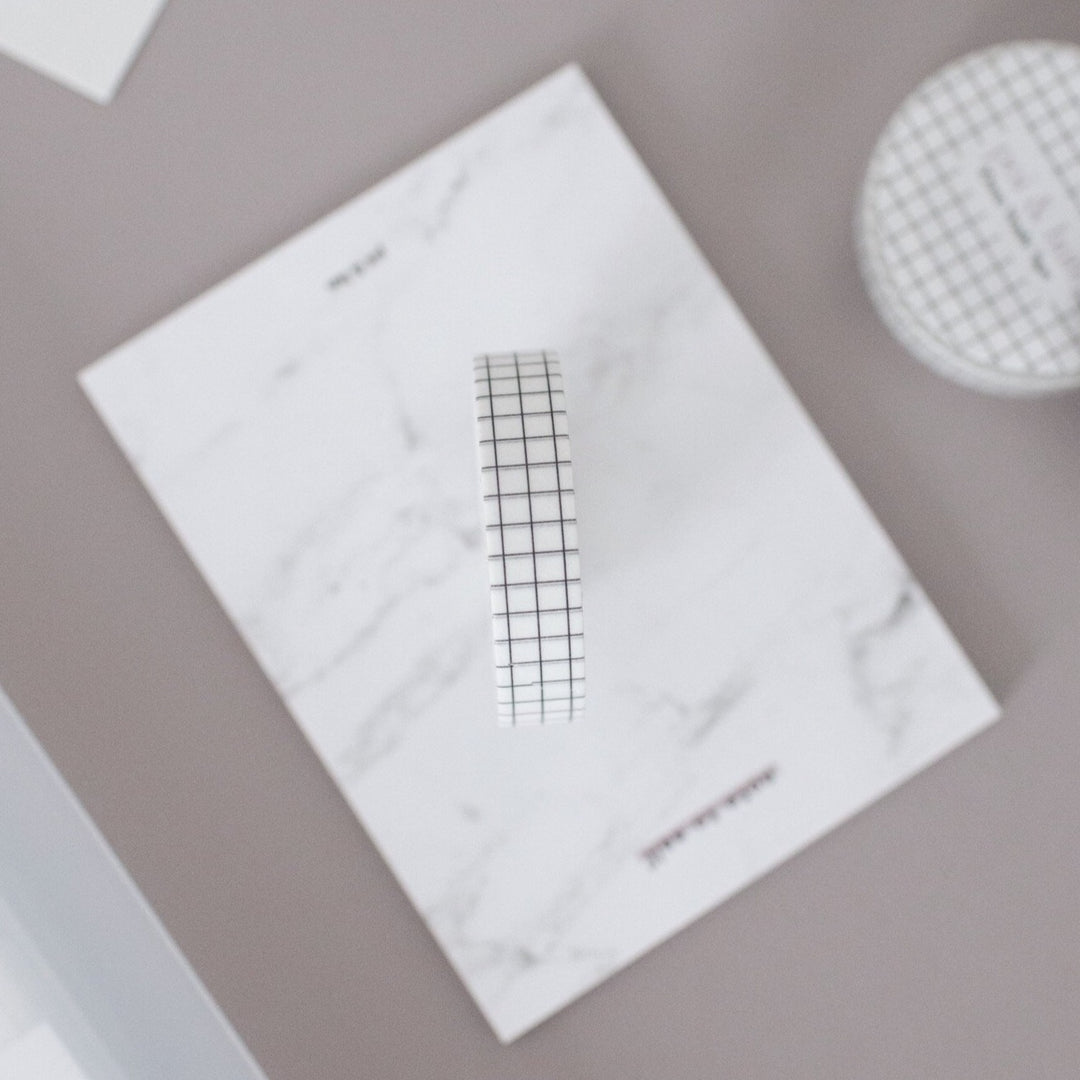 Slim Washi Tape - White Grid