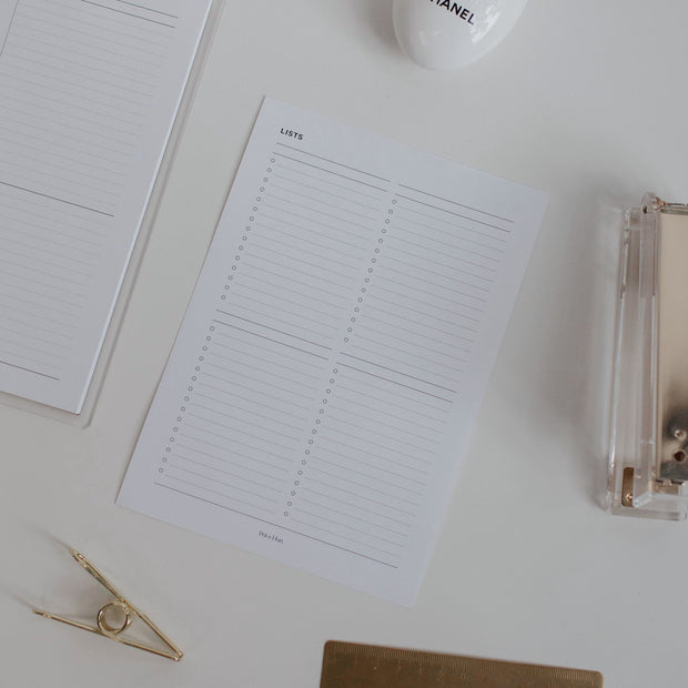 Lists (4 Column) Planner Insert | Master Notebook