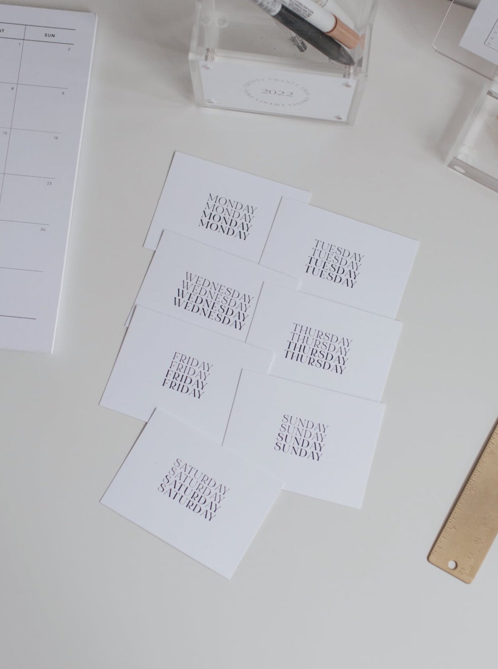 Days Of The Week Journaling Cards (Set of 7)