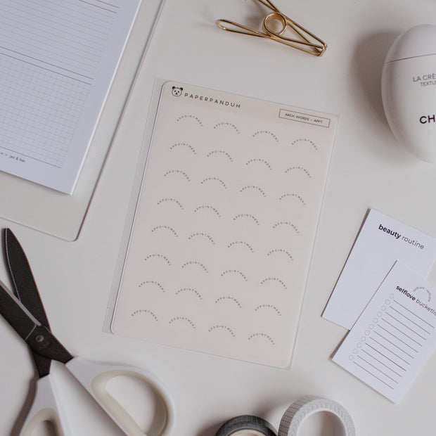 Transparent Arch Words Sticker